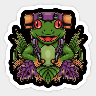 Frog Backpacker Sticker